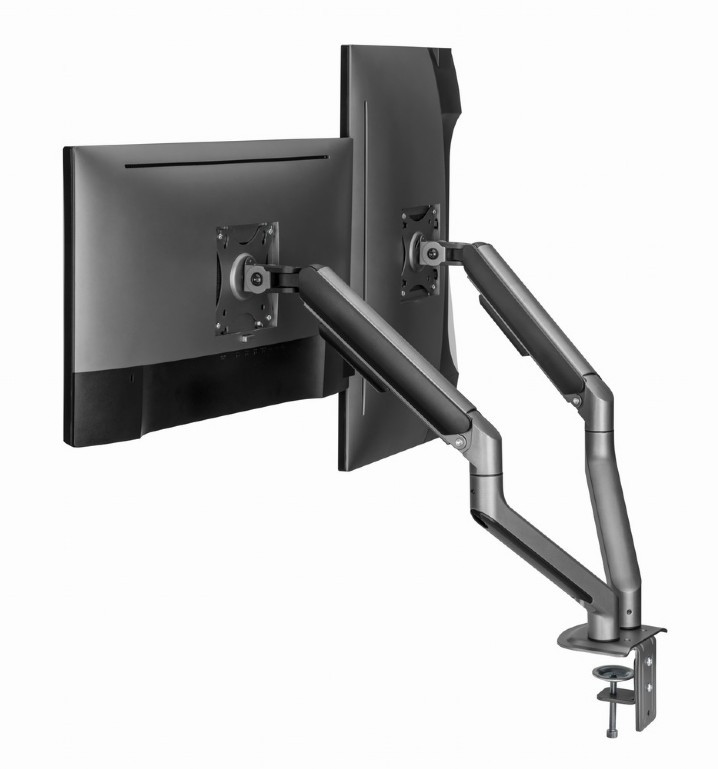 Suport pentru monitor dublu reglabil cu montare pe masa 17”-32”, Gembird MA-DA2-05 photo 5