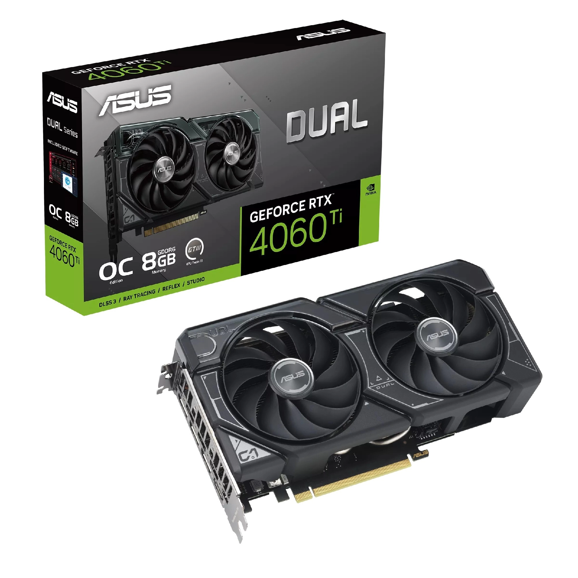 Видеокарта ASUS Dual GeForce RTX 4060 Ti OC Edition / 8GB / GDDR6 / 128bit photo 1