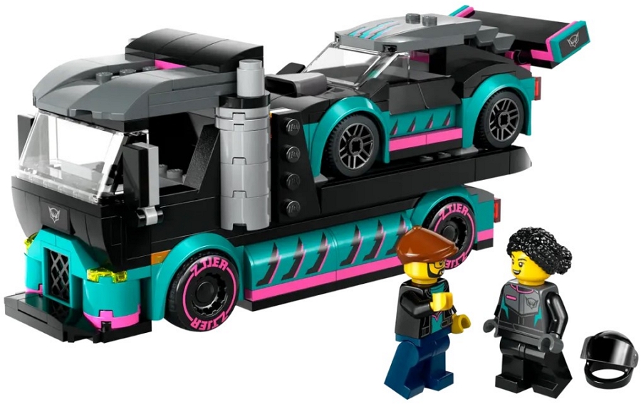 Constructor Lego City Race Car and Car Carrier Truck 60406 de la 6+ ani photo 2