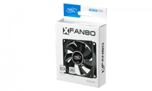 80mm Case Fan - DEEPCOOL ”XFAN 80” Fan, 80x80x25mm, 1800rpm, <20dBa, 21.8CFM, Hydro Bearing, Big 4Pin Molex, Black thumbnav 3