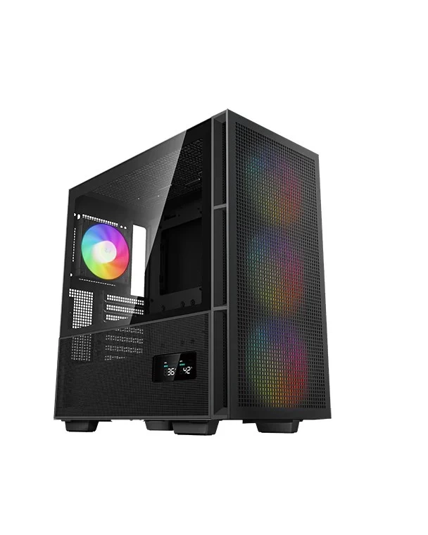 Carcasa DEEPCOOL CH560 DIGITAL / w/oPSU / Side-Window / Digital screen / 4x120mm ARG / ATX / Black photo 1