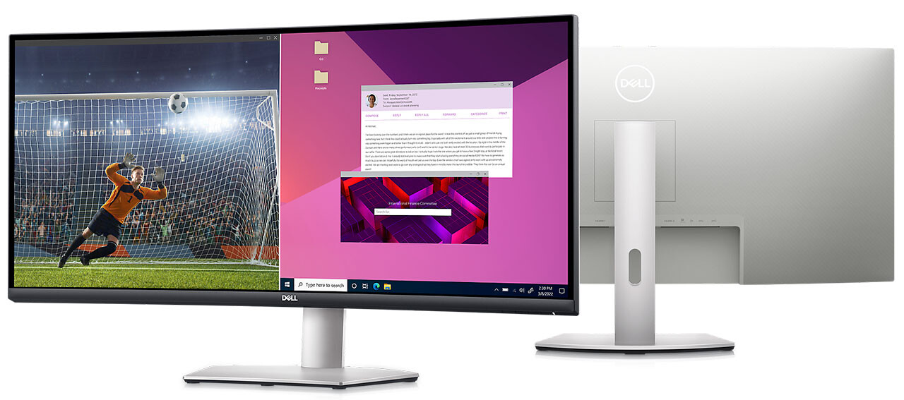 34.0" Monitor DELL S3423DWC / Curved  / 21:9 / 4K / 100Hz / Black/Silver photo 3