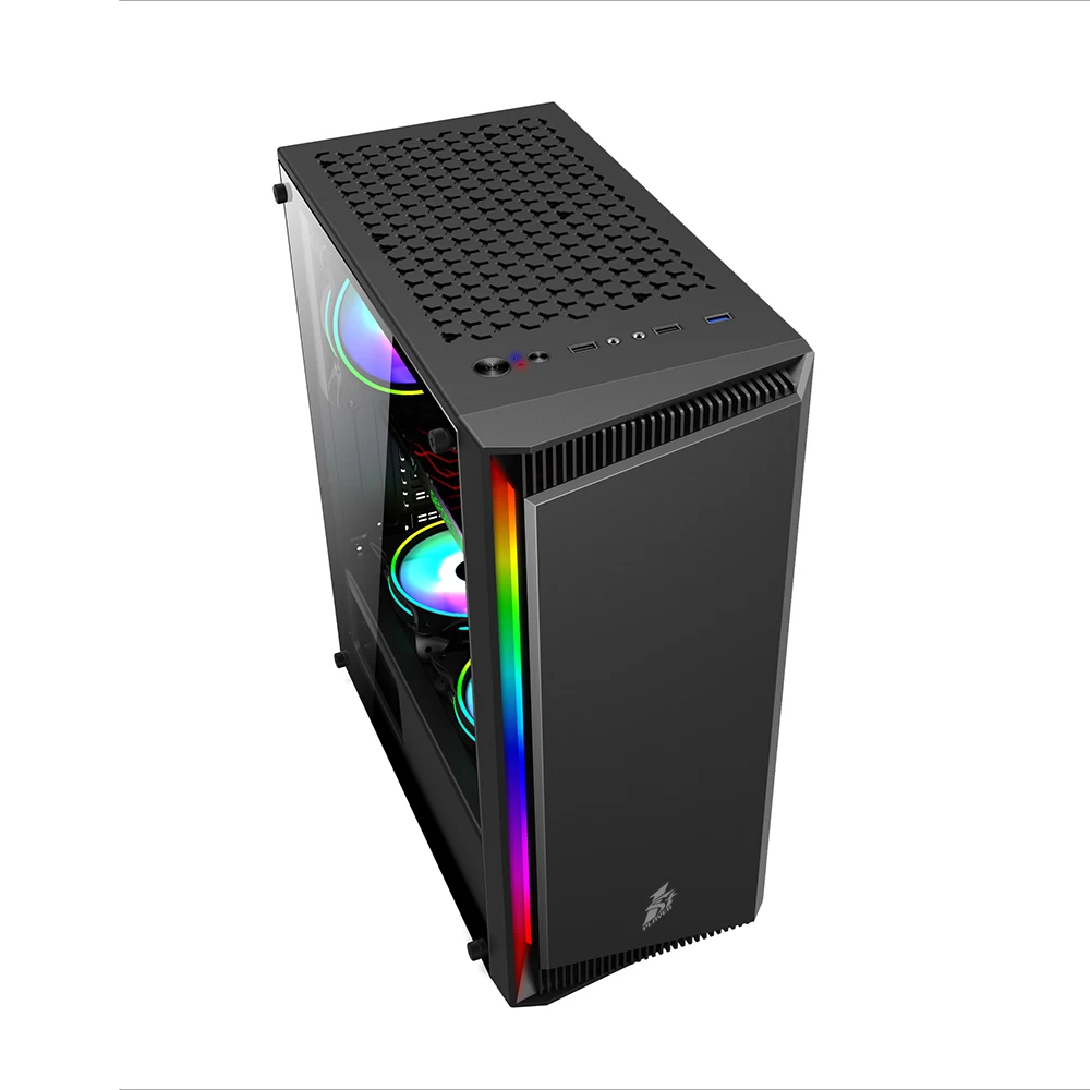 Carcasa Gaming 1STPLAYER RB-4 / no PSU / Side-Window / 1x120mm / ATX / Black photo 3