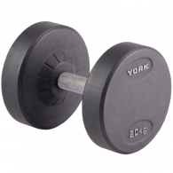 Gantera 20 kg YORK Pro-Style Rubber Dumbbell thumbnav 1