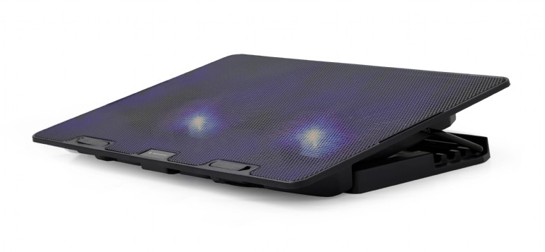 Gembird NBS-2F15-02, Notebook cooling stand, up to 15.6", LED backlight in fans, Cooling fans: 2 pcs, 1000 RPM (± 10 %), noise 20 dBa photo 1