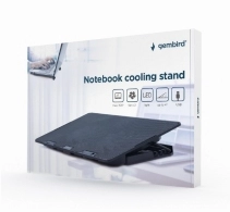 Gembird NBS-2F15-02, Notebook cooling stand, up to 15.6", LED backlight in fans, Cooling fans: 2 pcs, 1000 RPM (± 10 %), noise 20 dBa thumbnav 2