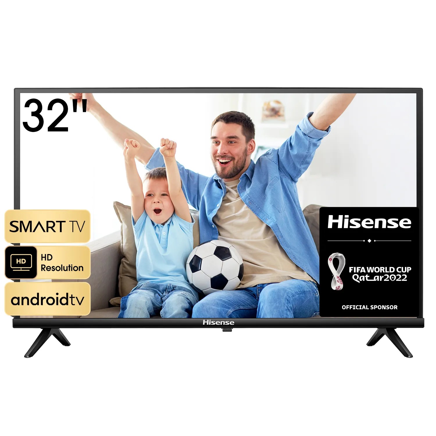 32" LED TV Hisense 32A4HA, Black (1366x768 HD Ready, PCI 1000 Hz, SMART TV (Android TV OS), 3 x HDMI2.0, 2 x USB, DVB-T/T2/C/S2, Speakers 2 x 6W, 3.8 Kg) photo 1 32" LED TV Hisense 32A4HA, Black (1366x768 HD Ready, PCI 1000 Hz, SMART TV (Android TV OS), 3 x HDMI2.0, 2 x USB, DVB-T/T2/C/S2, Speakers 2 x 6W, 3.8 Kg) photo 1