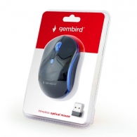 Gembird MUSW-4B-03-B, Wireless Optical Mouse, 2.4GHz, 4-button, 800/1200/1600dpi, Nano Reciver, USB, Black/Blue thumbnav 3