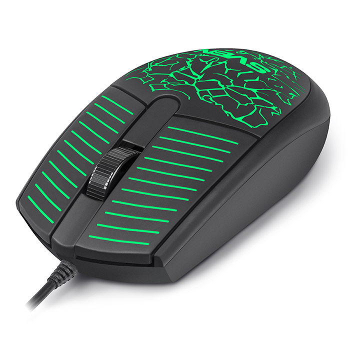SVEN RX-70, Optical Mouse, Changeable backlighting, Soft Touch coating, 2+1 (scroll wheel), 1200 dpi, USB,  2m, Black photo 3
