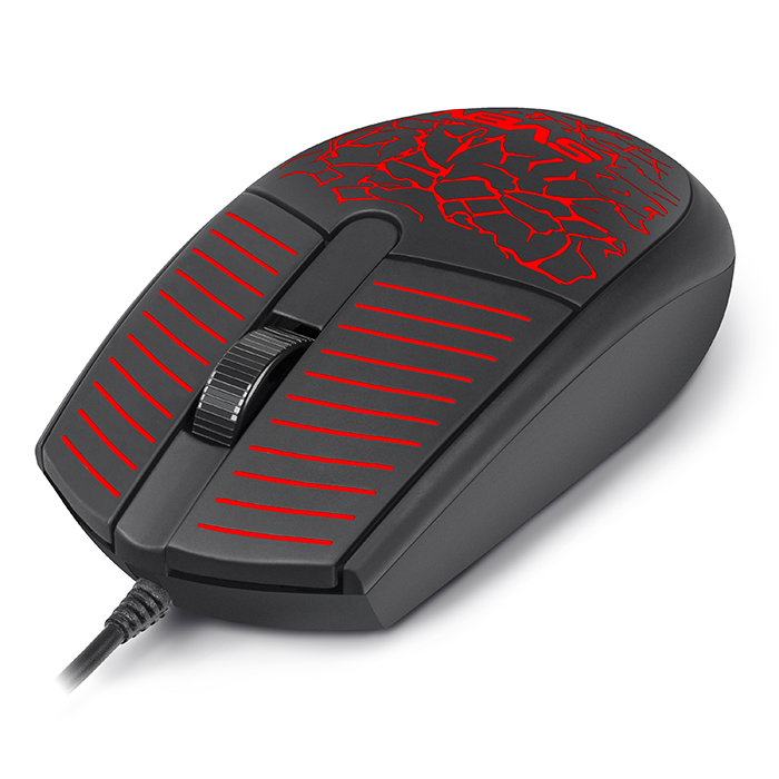 SVEN RX-70, Optical Mouse, Changeable backlighting, Soft Touch coating, 2+1 (scroll wheel), 1200 dpi, USB,  2m, Black photo 4