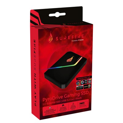 2.5” Внешний игровой SSD Verbatim Surefire PyroDrive / 1TB / USB 3.2 Gen1 / Black photo 5