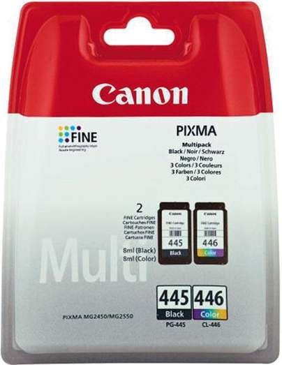 Multi Pack Ink Cartridge Canon PG-445 & CL-446 (8283B004) for PIXMA iP2840/2845 & MG2440/2540/2940 photo 1