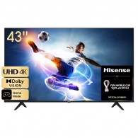 43" LED TV Hisense 43A6BG, Black (3840x2160 UHD, MR 120Hz, SMART TV (VIDAA OS), 3 x HDMI2.0, 2 x USB, Wi-Fi (2.4GHz+5GHz), DVB-T/T2/C/S2, Speakers 2 x 7W Dolby Audio, VESA 200x300, 6.8 Kg) thumbnav 1
