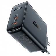 USB Charger  ACEFAST A29, Dual port, 2 x USB-C, GaN PD50W, USB-C 1/2: 45W, Total output: 50W (max.), PD3.0, QC4.0, Black 