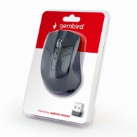 Gembird MUSW-4B-04, Wireless Optical Mouse, 2.4GHz, 800/1200/1600dpi, Nano Reciver, USB, Black thumbnav 3