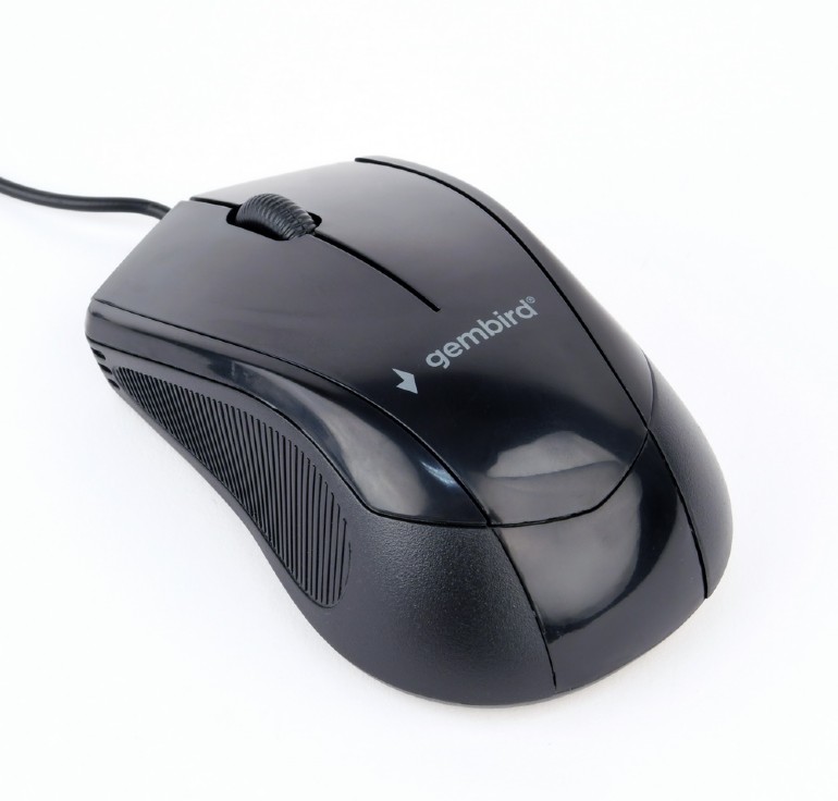 Gembird MUS-3B-02, Optical Mouse, 3-button, 1000dpi, USB, 1.35m cable, Black photo 1 Gembird MUS-3B-02, Optical Mouse, 3-button, 1000dpi, USB, 1.35m cable, Black photo 1