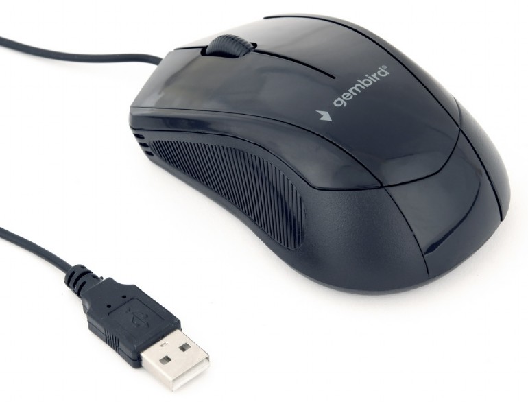 Gembird MUS-3B-02, Optical Mouse, 3-button, 1000dpi, USB, 1.35m cable, Black photo 2