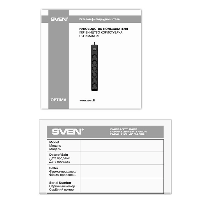 Surge Protector SVEN Optima / 6 Sockets with children protection / 3m / Wall mountable / Black photo 9
