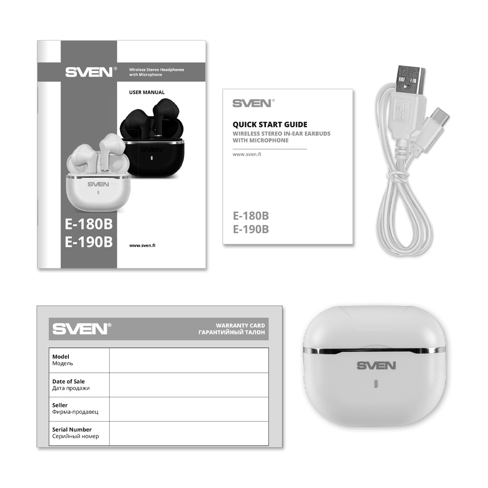 Наушники Sven E190B White photo 4