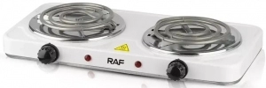 Плита настольная электрическая Raf R8020B, 2 конфорок, 2000 Вт, Белый 