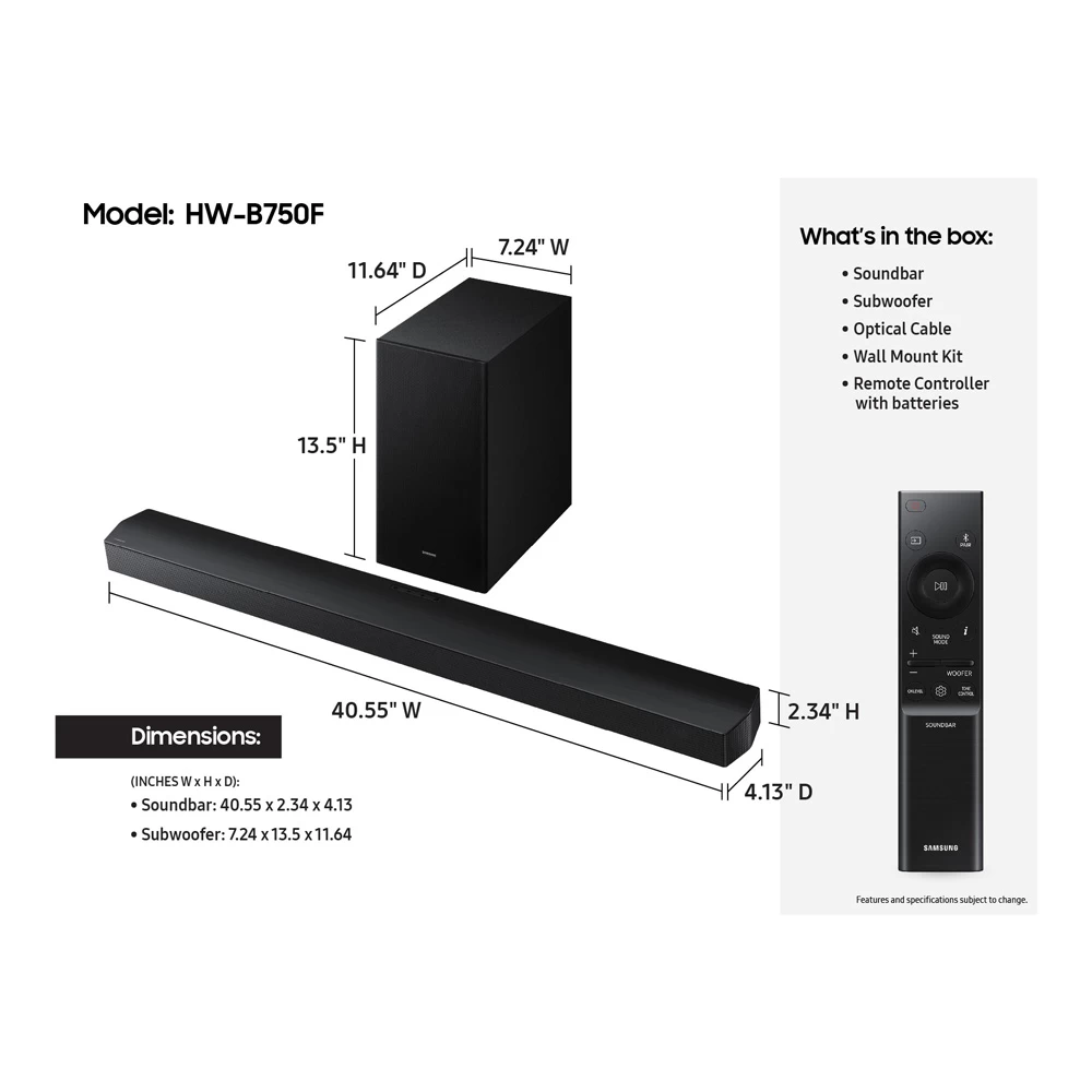 Soundbar Samsung HW-B750F photo 5