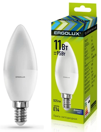 Bec LED Ergolux LED-C35-11W-E14-6K
 photo 1