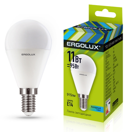 Bec LED Ergolux LED-G45-11W-E14-4K photo 1