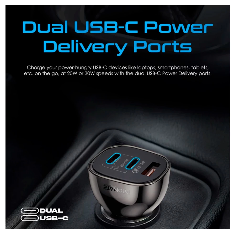 Зарядное устройство авто. для телефона Promate TRANSDRIVE-80W photo 3