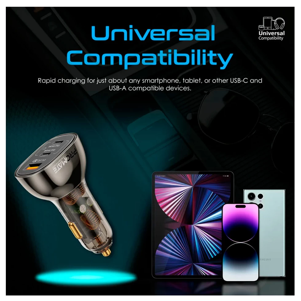 Зарядное устройство авто. для телефона Promate TRANSDRIVE-80W photo 5