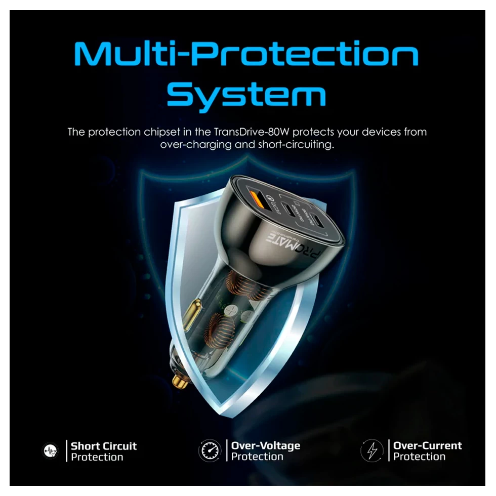 Зарядное устройство авто. для телефона Promate TRANSDRIVE-80W photo 6
