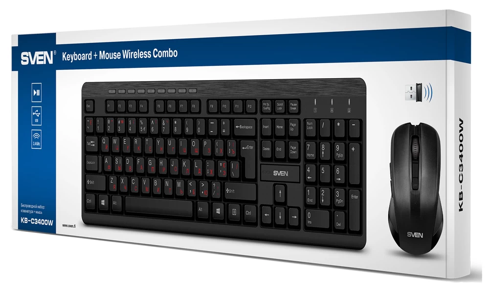 Tastatura + mouse Sven KB C3400W / Fara fir photo 13