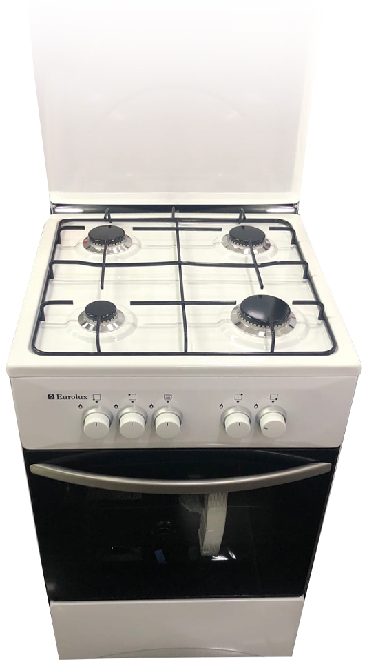Газовая плита Eurolux MFG5640W / 4 конфорок / 50 см / Белый photo 1 Газовая плита Eurolux MFG5640W / 4 конфорок / 50 см / Белый photo 1