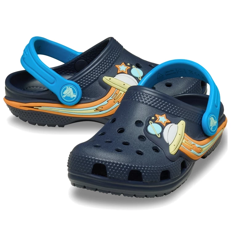 Slapi Crocs Classic UFO Lights Clog T pt Barbati / 25-26 / Albastru photo 4