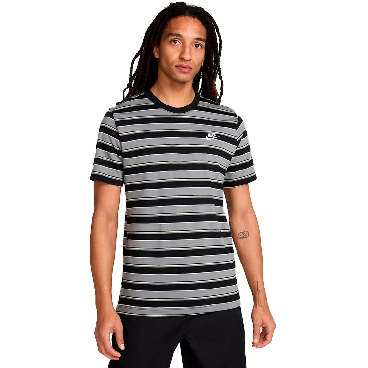 Футболка мужская Nike M NSW TEE CLUB STRIPE L Черный/Серый photo 4
