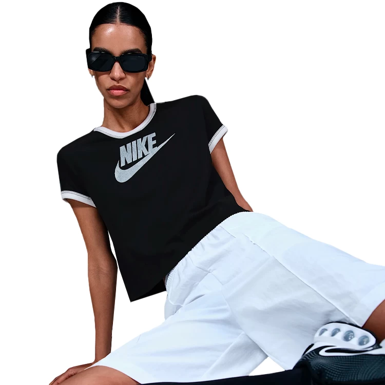 Tricou Nike W NSW SS RINGER TEE VNTG RUN L Negru Femei photo 4