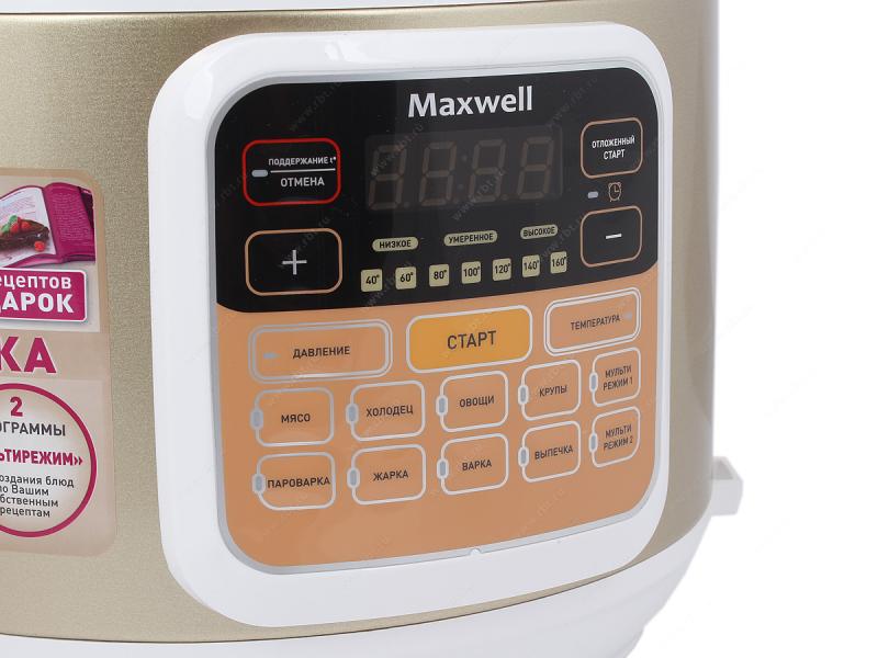Мультиварка- скороварка Maxwell MW3810 / 900 / 8авто-программ / Белый с бежевым photo 2