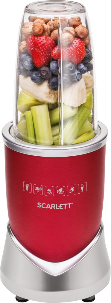 Блендер для смузи Scarlett SC JB146P10, 800 мл, 1000 Вт, 1 скоростей, Красный photo 1 Блендер для смузи Scarlett SC JB146P10, 800 мл, 1000 Вт, 1 скоростей, Красный photo 1
