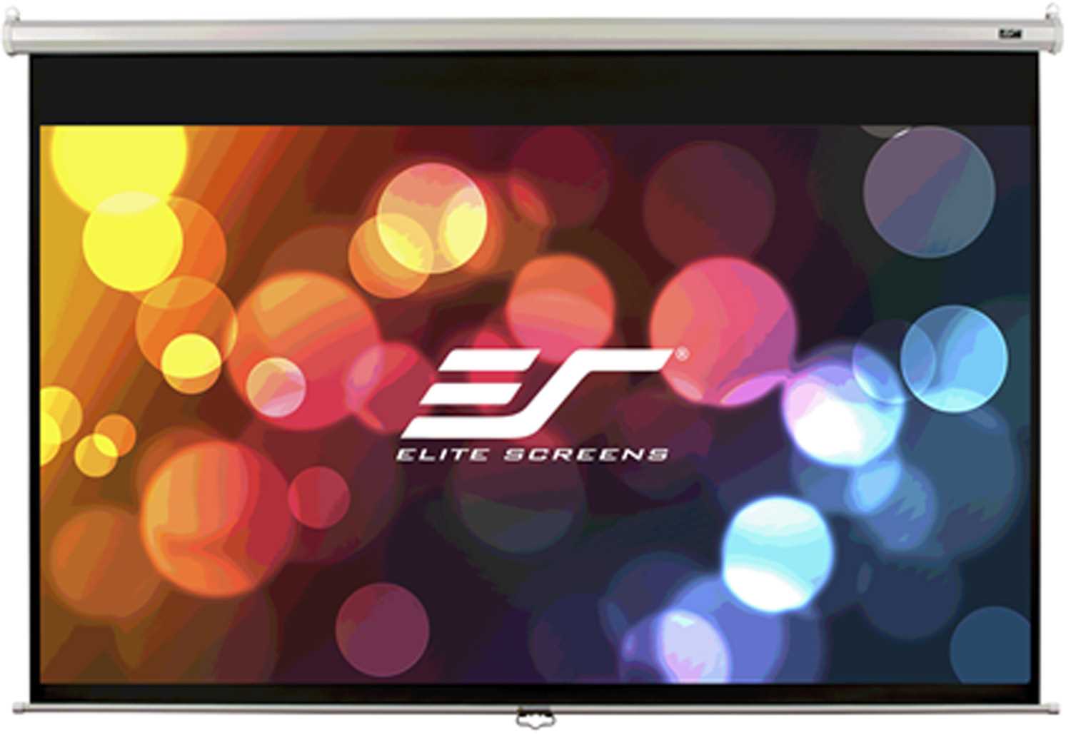Elite Screens 94"(16:10) 202x127cm Manual Pull Down Screen, White photo 1