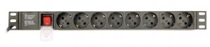 Gembird EG-PDU-014, Power distribution unit (PDU), 8 Schuko sockets, 1U, 16A, 3 m cable thumbnav 1