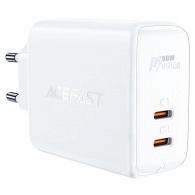 Incarcator USB ACEFAST A29 / 2 x USB-C / GaN PD50W / USB-C 1/2: 45W / QC4.0 / White 
