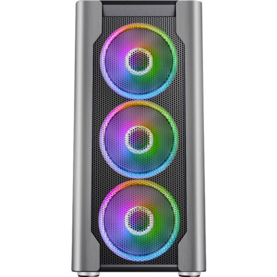 Корпус 1STPLAYER DX / no PSU / Side-Window / 4x140mm / EATX / Silver photo 2