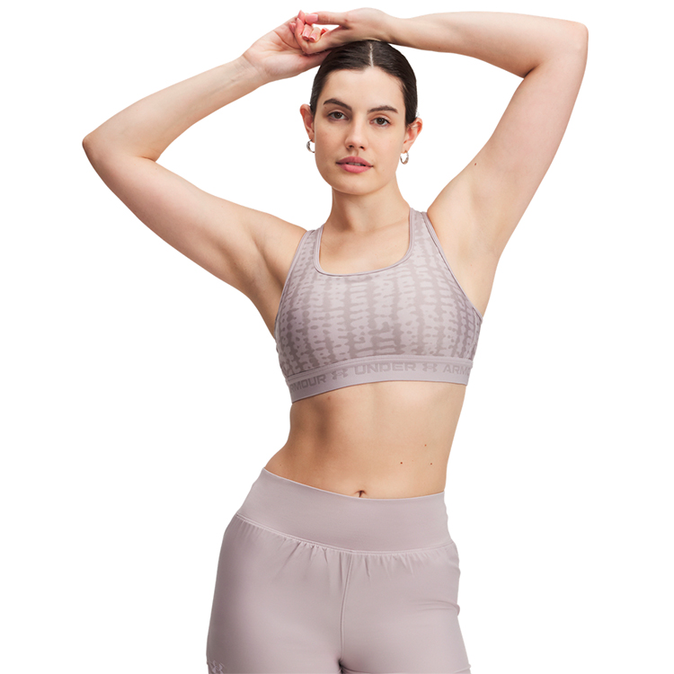 Bra sportive Under Armour Crossback Mid Print / Femei / L / Gri photo 1 Bra sportive Under Armour Crossback Mid Print / Femei / L / Gri photo 1