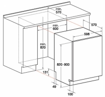 Mas. de spalat vase incorporabila Hotpoint - Ariston LTF11S111, 11 programe, 60 cm, A+, Alb thumbnav 2