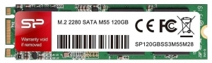 M.2 SATA SSD 120GB Silicon Power Ace M55, Interface: SATA III 6Gb/s, M.2 Type 2280 form factor, Sequential Reads: 560 MB/s/ Writes: 530 MB/s, MTBF 1.5mln, SLC Cash, suports Intel® ISRT, TRIM, NCQ, Phison controller, 3D NAND TLC 