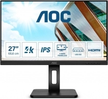 27.0" AOC IPS LED U27P2CA 4K BorderIess Black (4ms, 1000:1, 350cd, 3840x2160, 178°/178°, HDMIx2, DisplayPort, USB-C (Data, Video, Power), USB Hub: USB3.0 x 4, Speakers 2 x 2W, Height Adjustment, Pivot, Audio line-out, VESA) 