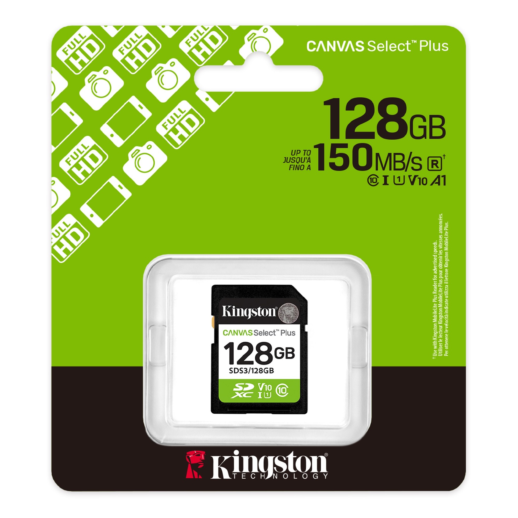 Card de memorie SD 128GB Kingston Canvas Select Plus, 150MB/s photo 1 Card de memorie SD 128GB Kingston Canvas Select Plus, 150MB/s photo 1