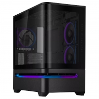 Carcasa ASUS Prime AP202 ARGB Tempered Glass/ noPSU / 3x MR120 ARGB fans/ mATX / Black thumbnav 1