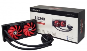 XILENCE Liquid Cooler (XC975) ”LiQuRizer 240” Performance A+ Socket LGA 1700/2066/2011/115x/1200 & AM5/AM4, up to 300W, 2x TF120 Red Fans:120x120x25mm, PWM fans:700-1800rpm, 18.0-32.2 dBA, 70CFM, pump: 2100±10% rpm, 25dBA, 3 pin, LED lit Pump Head, Black thumbnav 1