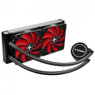 XILENCE Liquid Cooler (XC975) ”LiQuRizer 240” Performance A+ Socket LGA 1700/2066/2011/115x/1200 & AM5/AM4, up to 300W, 2x TF120 Red Fans:120x120x25mm, PWM fans:700-1800rpm, 18.0-32.2 dBA, 70CFM, pump: 2100±10% rpm, 25dBA, 3 pin, LED lit Pump Head, Black thumbnav 2