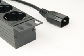 Gembird EG-PDU-014-C14, Power distribution unit (PDU), 8 Schuko sockets, 1U, 16A, C14 plug 3 m cable thumbnav 2